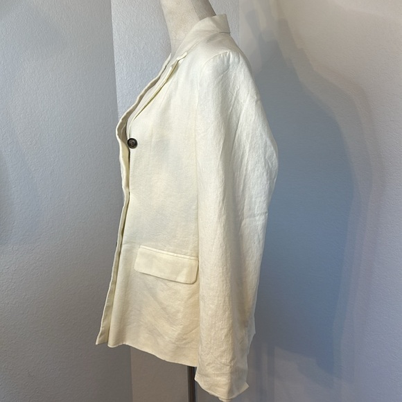 Who What Wear Ivory Double Breasted Linen Blazer Size Large NWOT - Picture 10 of 11